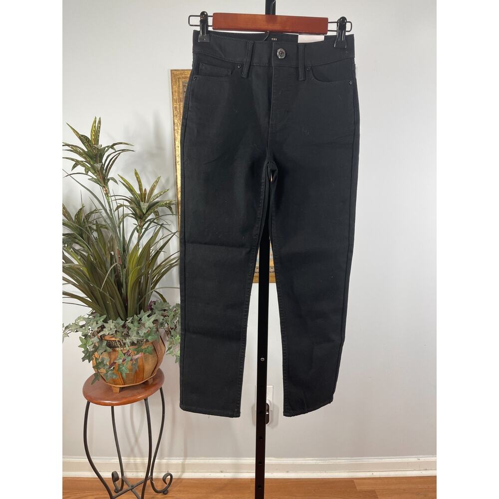 White House Black Market Jeans Womens 0P Black Cropped Slim Fit Dark Academia